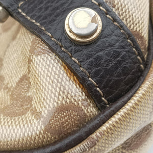 Pre-owned Gucci GG Crystal Abbey Hobo Beige PVC coated canvas×leather 268636 handbag | stylenewstar