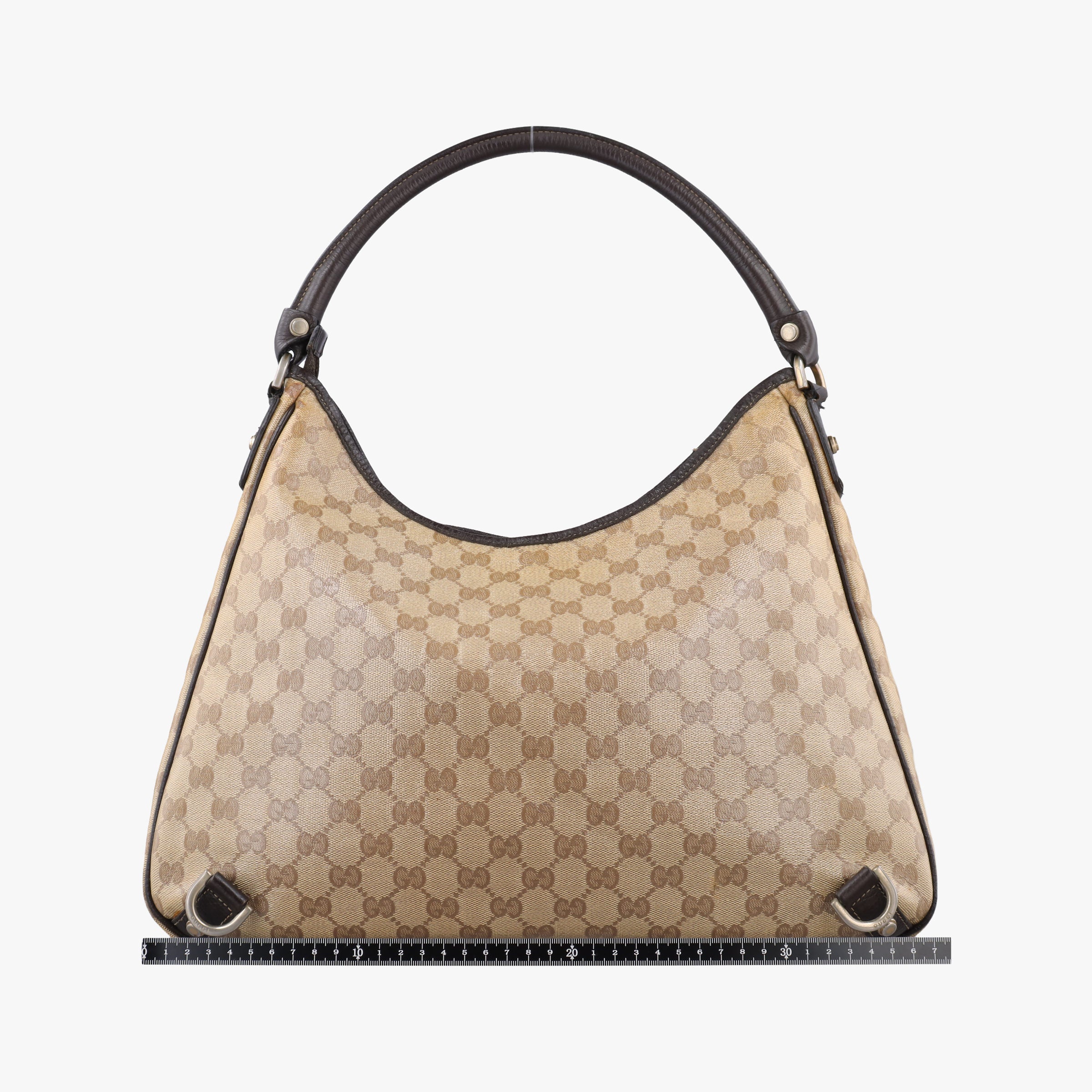 Pre-owned Gucci GG Crystal Abbey Hobo Beige PVC coated canvas×leather 268636 handbag | stylenewstar