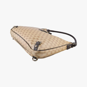 Pre-owned Gucci GG Crystal Abbey Hobo Beige PVC coated canvas×leather 268636 handbag | stylenewstar