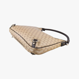 Pre-owned Gucci GG Crystal Abbey Hobo Beige PVC coated canvas×leather 268636 handbag | stylenewstar