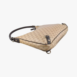 Pre-owned Gucci GG Crystal Abbey Hobo Beige PVC coated canvas×leather 268636 handbag | stylenewstar