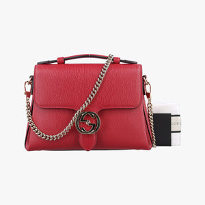 Pre-owned Gucci Interlocking G Red Leather 510302 shoulderbag | stylenewstar