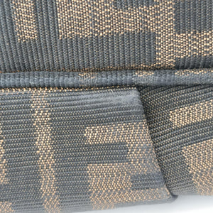 Pre-owned Fendi Mia Flap Brown Jacquard 8BT163 shoulderbag | stylenewstar