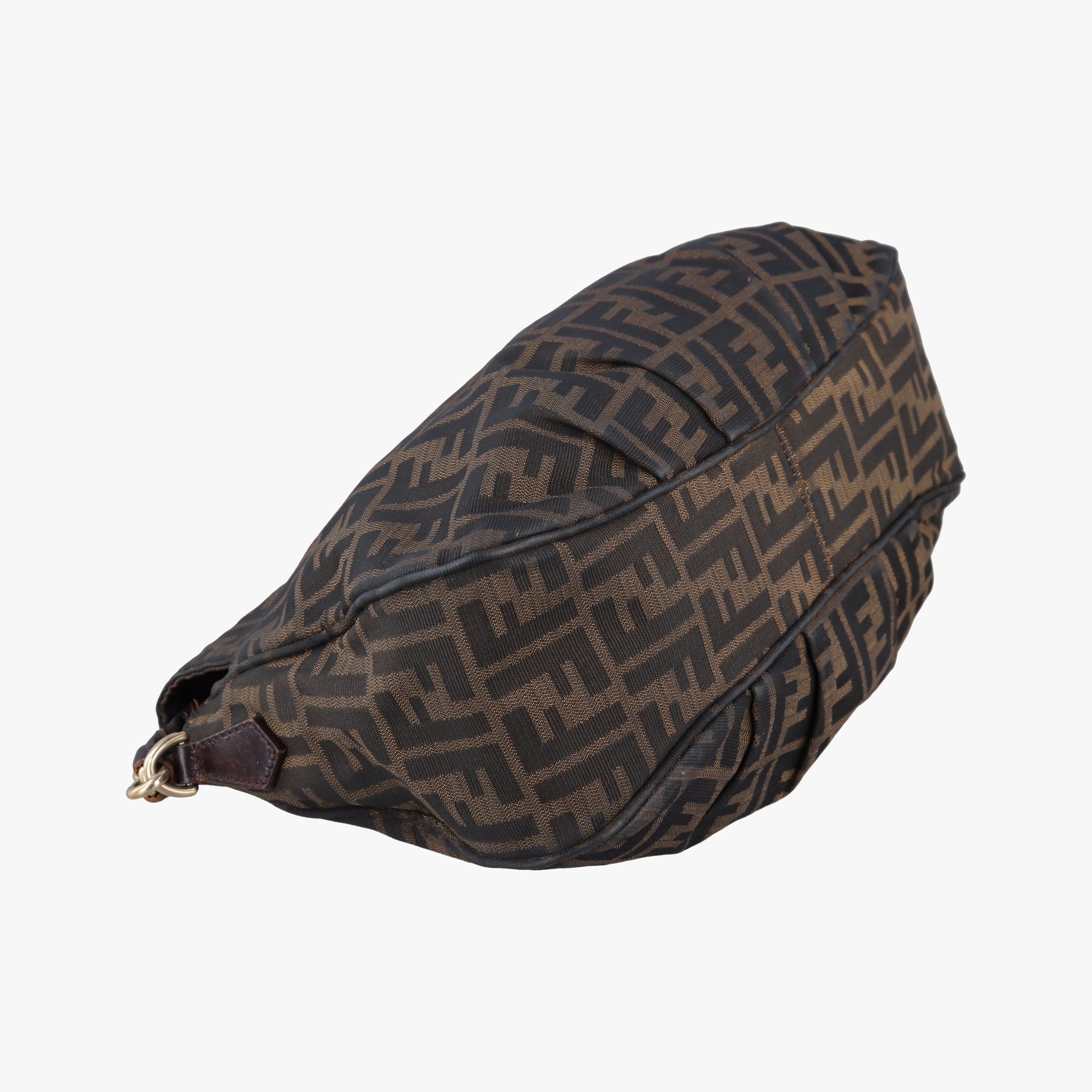 Pre-owned Fendi Mia Flap Brown Jacquard 8BT163 shoulderbag | stylenewstar