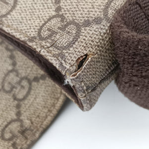 Vintage Gucci GG Supreme Double Buckle Beige × Dark Brown PVC coated canvas 122373 214397 shoulderbag | stylenewstar