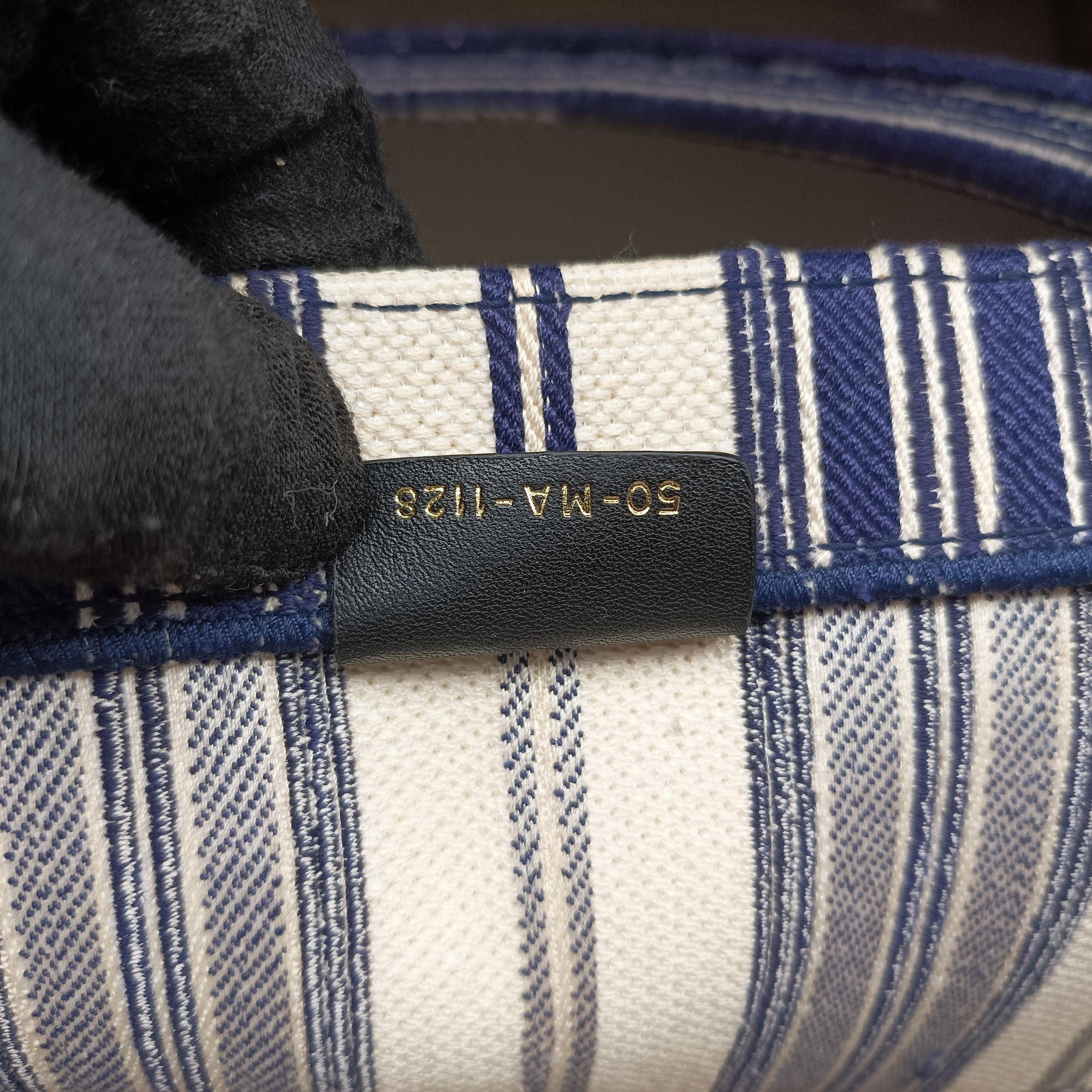 Pre-owned Christian Dior Book Tote White × Navy Jacquard  handbag | stylenewstar
