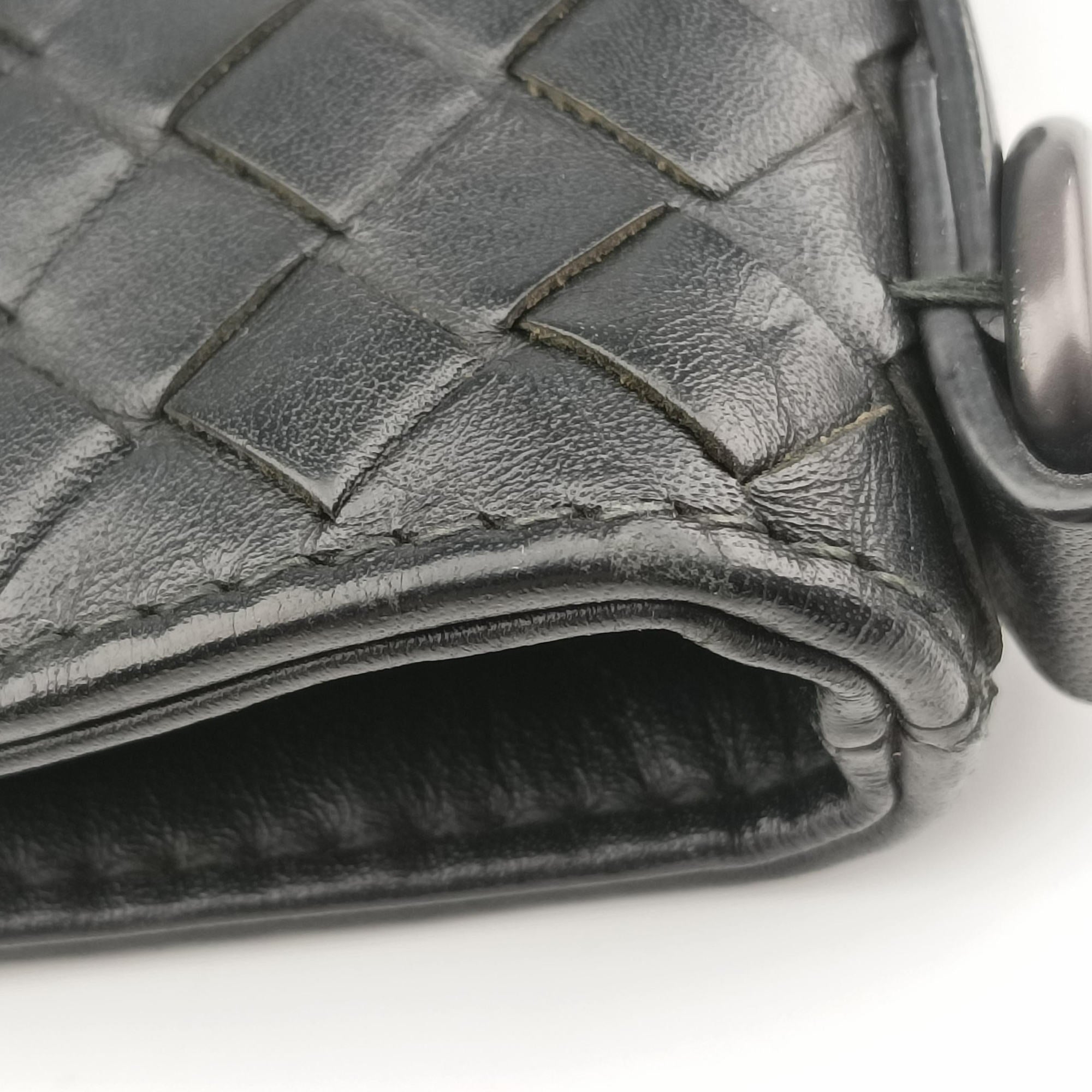 Pre-owned Bottega Veneta Intrecciato Black lambskin  shoulderbag | stylenewstar