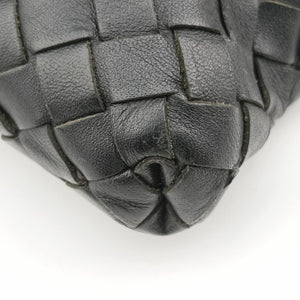 Pre-owned Bottega Veneta Intrecciato Black lambskin  shoulderbag | stylenewstar
