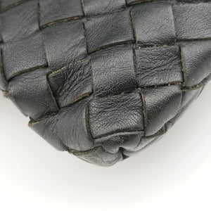 Pre-owned Bottega Veneta Intrecciato Black lambskin  shoulderbag | stylenewstar