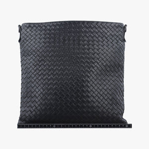 Pre-owned Bottega Veneta Intrecciato Black lambskin  shoulderbag | stylenewstar