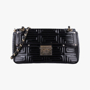 Secondhand VERSACE back grain Black Patent Leather  shoulderbag | stylenewstar