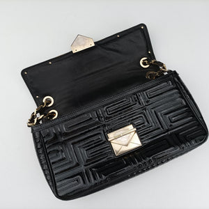 Secondhand VERSACE back grain Black Patent Leather  shoulderbag | stylenewstar