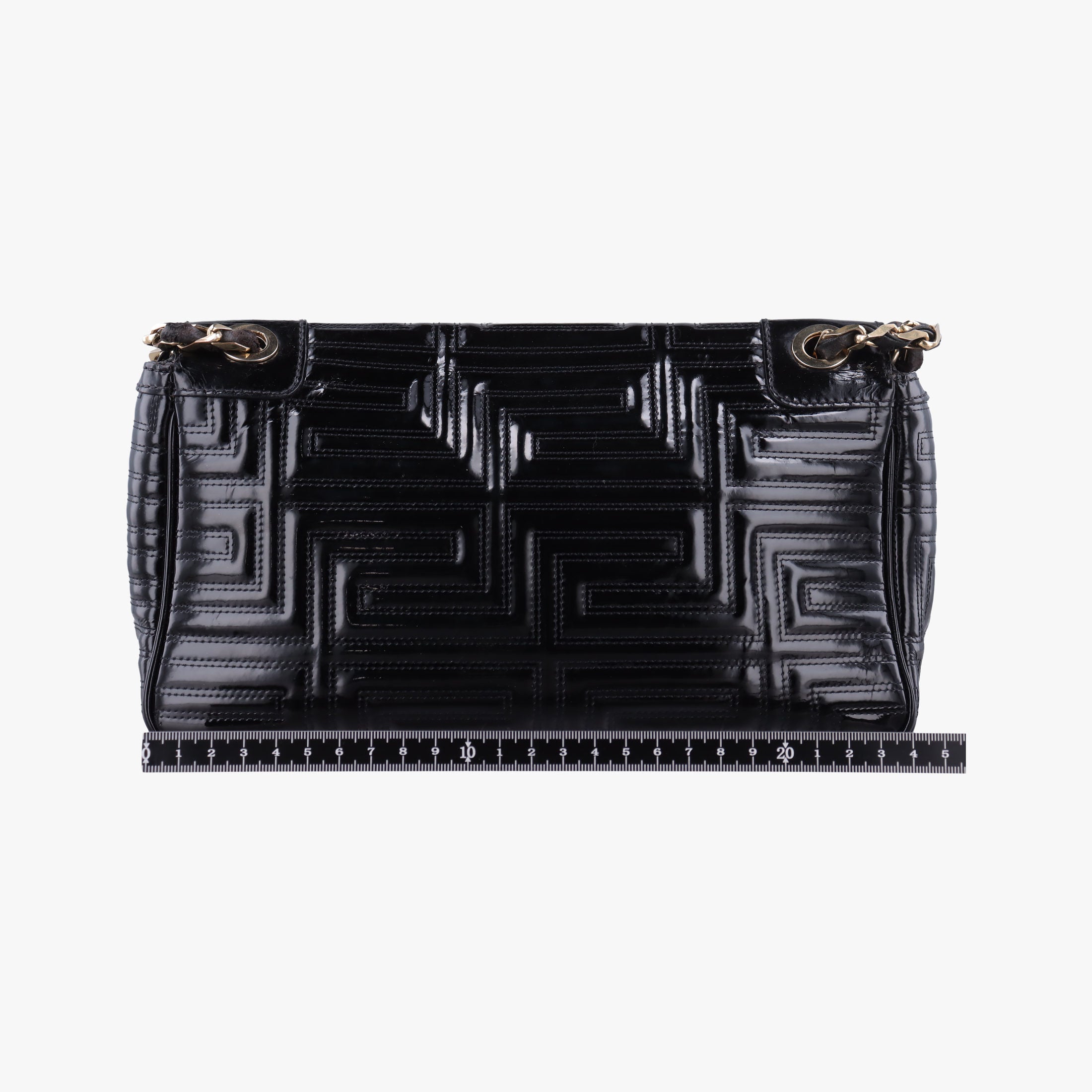 Secondhand VERSACE back grain Black Patent Leather  shoulderbag | stylenewstar