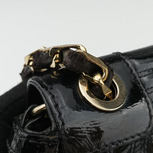 Secondhand VERSACE back grain Black Patent Leather  shoulderbag | stylenewstar