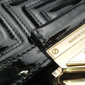 Secondhand VERSACE back grain Black Patent Leather  shoulderbag | stylenewstar