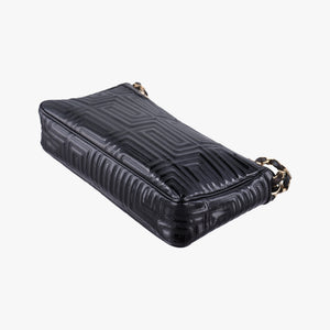 Secondhand VERSACE back grain Black Patent Leather  shoulderbag | stylenewstar