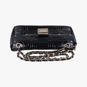 Secondhand VERSACE back grain Black Patent Leather  shoulderbag | stylenewstar