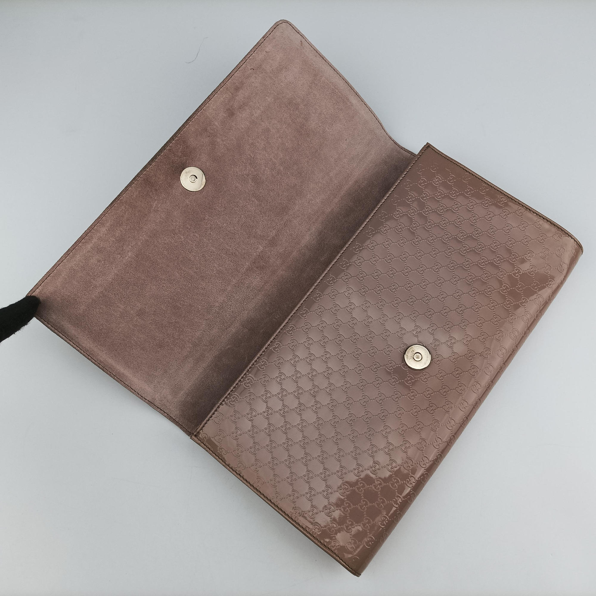 Pre-owned Gucci Microguccissima Broadway Camel Patent Leather 339249 long-wallet | stylenewstar