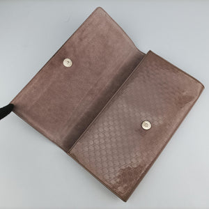 Pre-owned Gucci Microguccissima Broadway Camel Patent Leather 339249 long-wallet | stylenewstar
