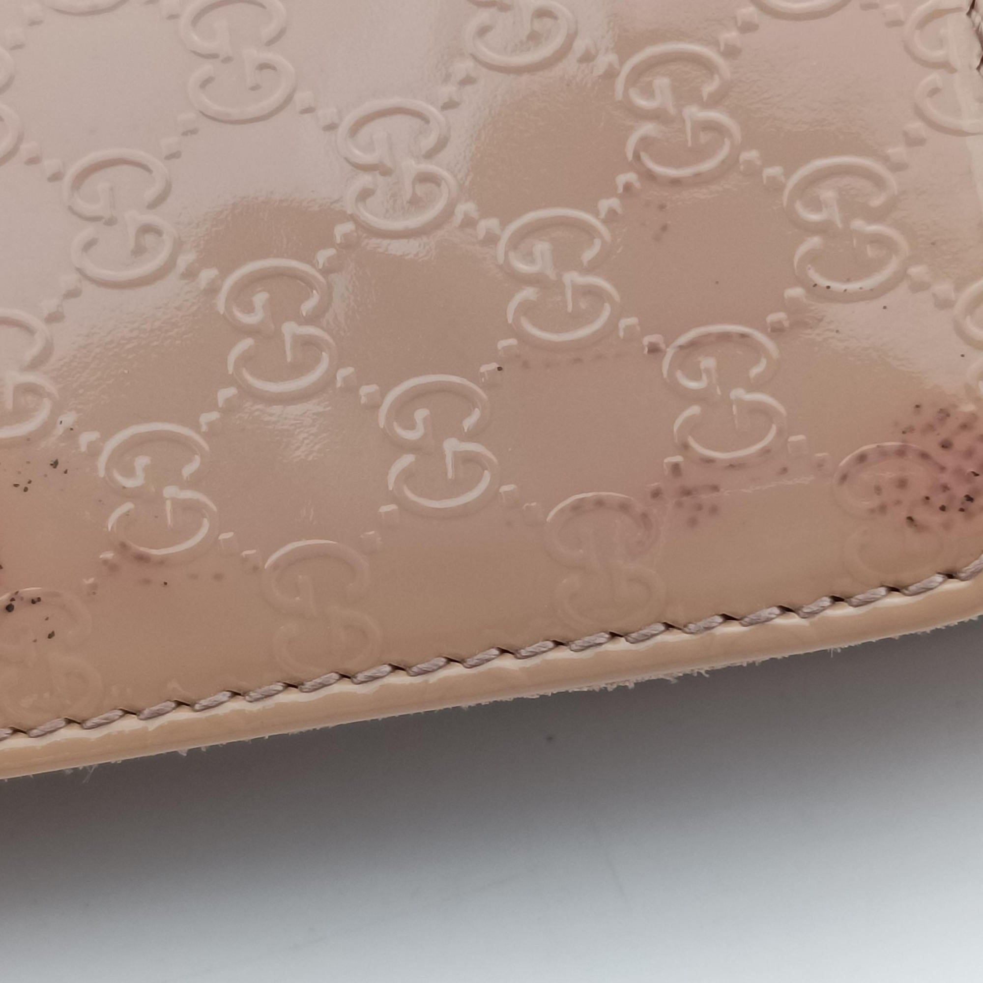 Pre-owned Gucci Microguccissima Broadway Camel Patent Leather 339249 long-wallet | stylenewstar