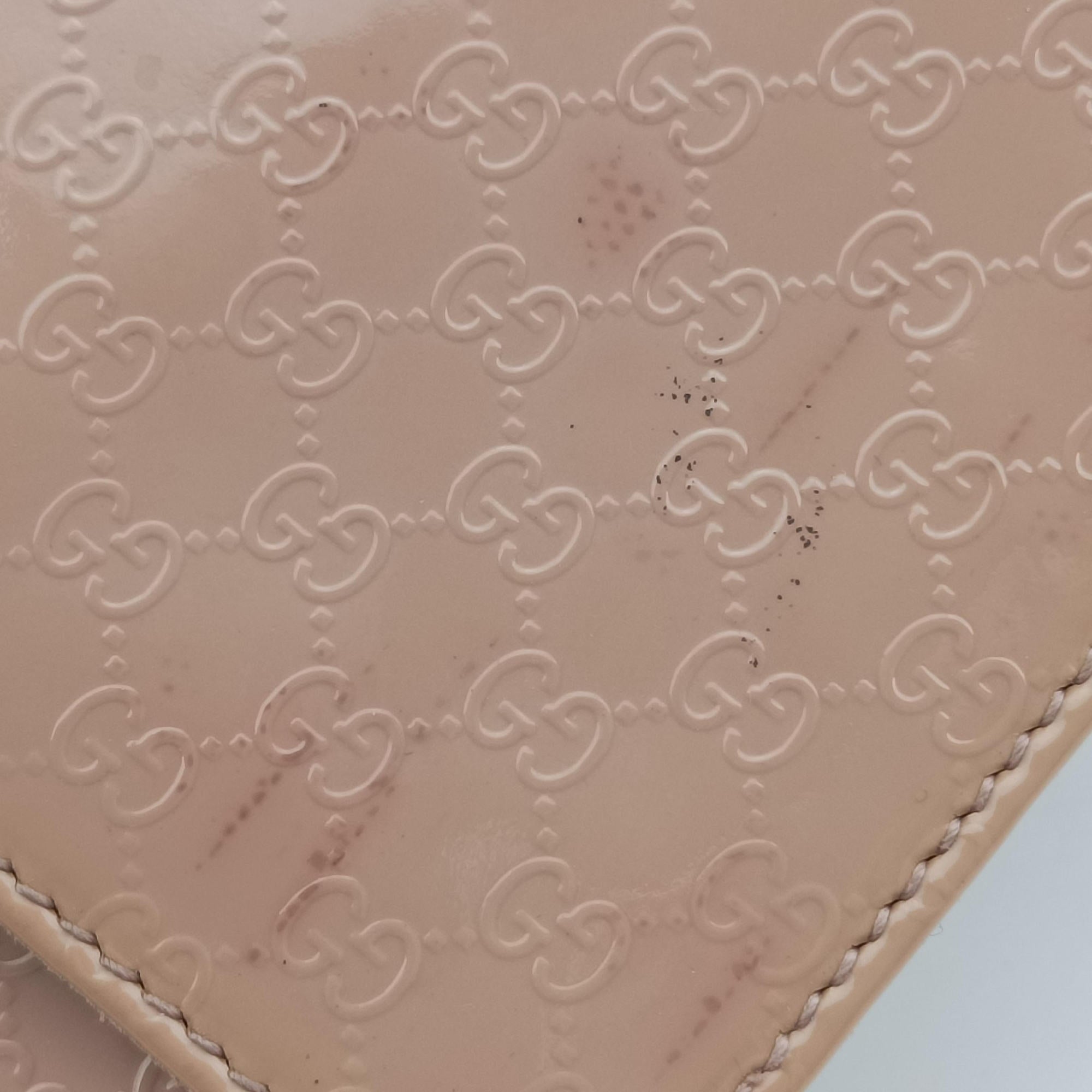 Pre-owned Gucci Microguccissima Broadway Camel Patent Leather 339249 long-wallet | stylenewstar