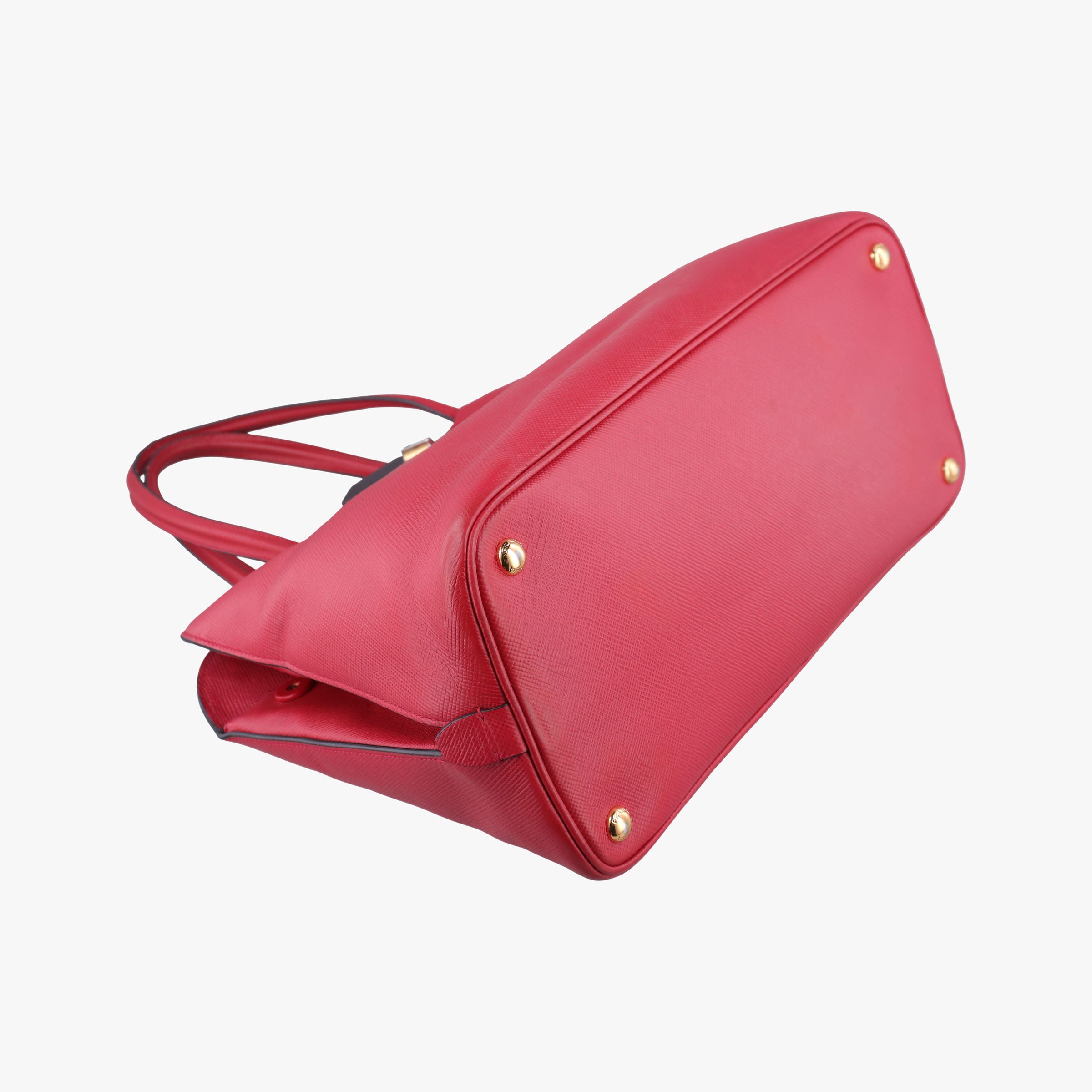 Pre-owned Prada Bicolor Cuir Double Red SAFFIANO Leather  shoulderbag | stylenewstar