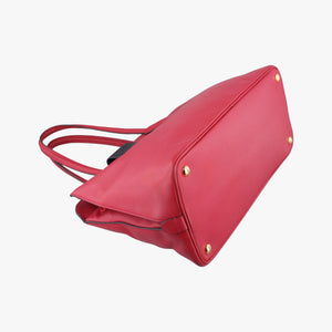 Pre-owned Prada Bicolor Cuir Double Red SAFFIANO Leather  shoulderbag | stylenewstar