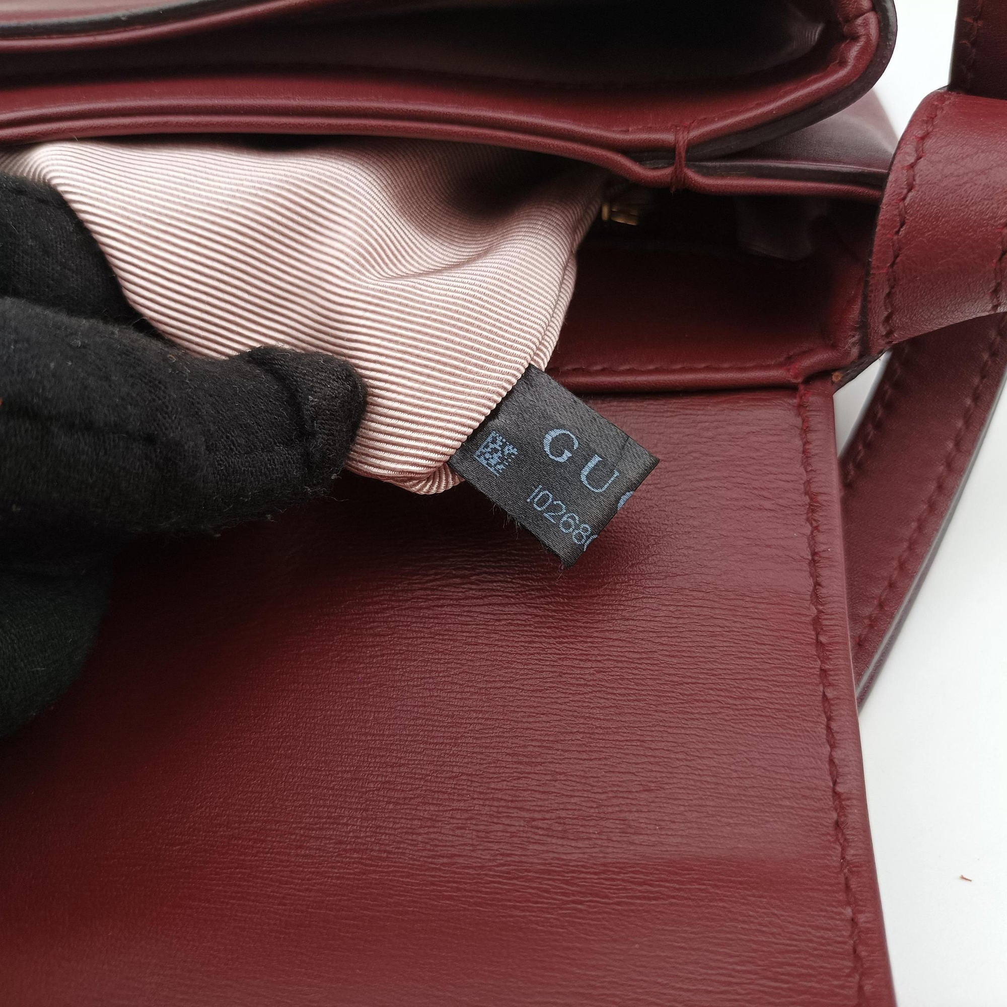 Pre-owned Gucci Arli Burgundy Leather 550129 shoulderbag | stylenewstar