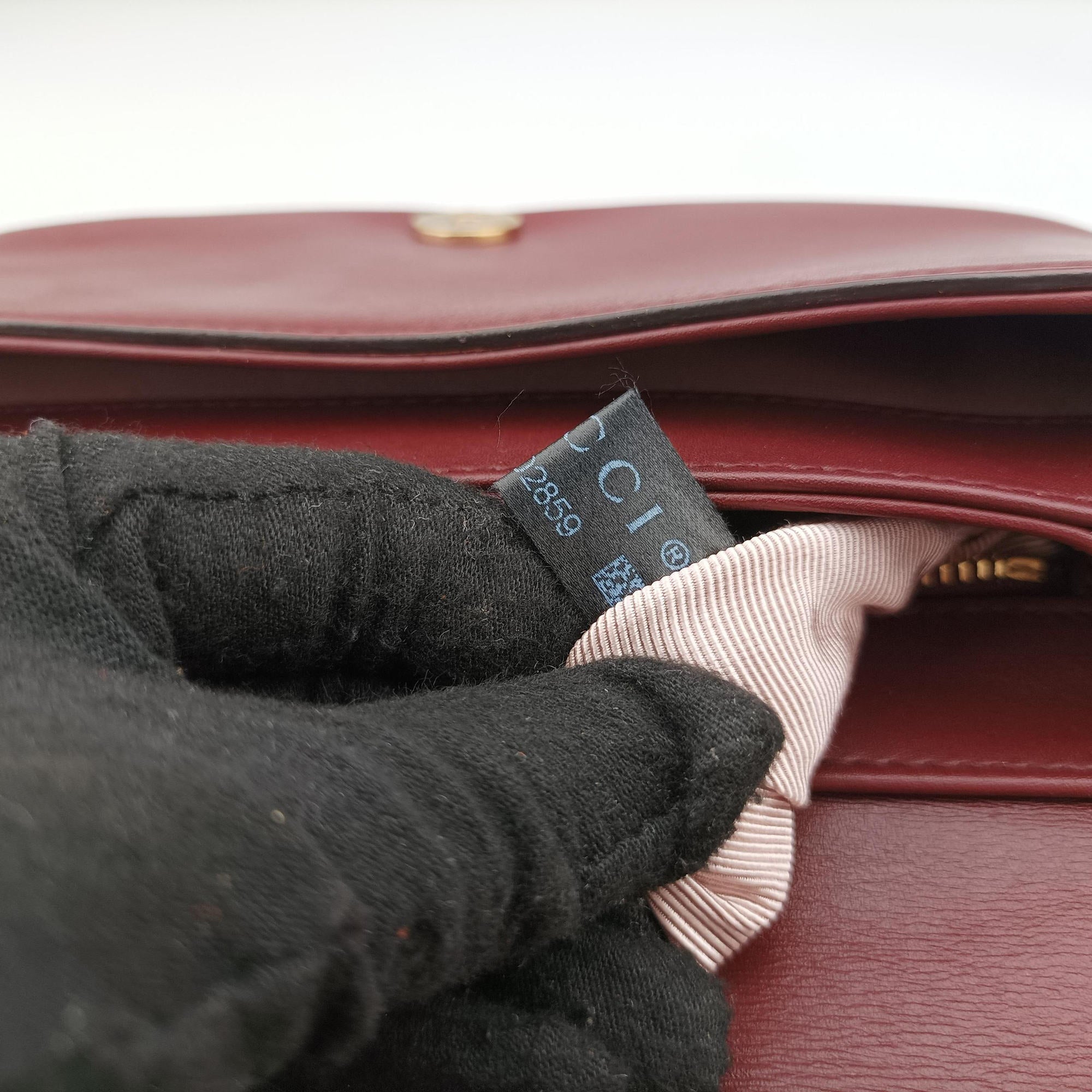 Pre-owned Gucci Arli Burgundy Leather 550129 shoulderbag | stylenewstar