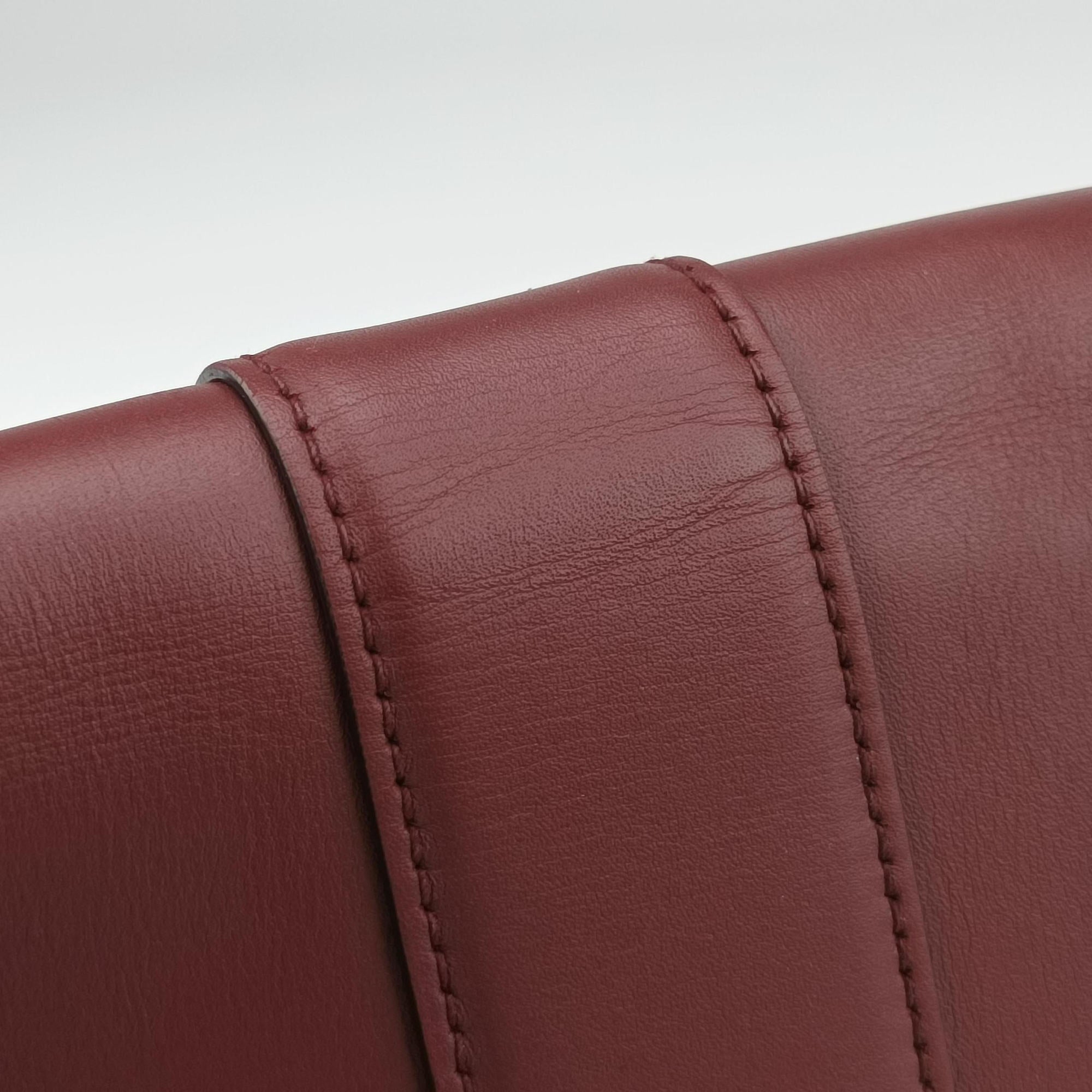 Pre-owned Gucci Arli Burgundy Leather 550129 shoulderbag | stylenewstar