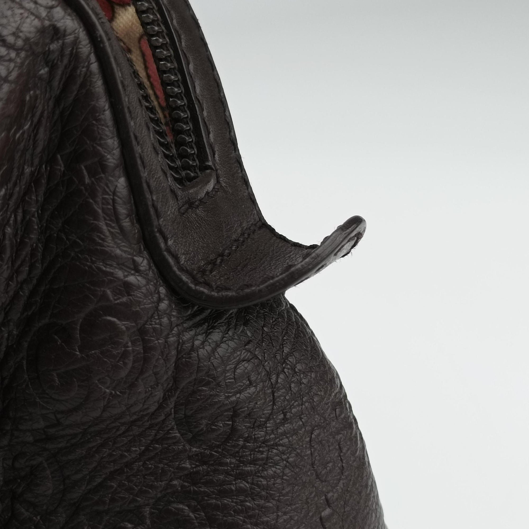 Secondhand Gucci GG Guccissima Boston Brown leather 257289 shoulderbag | stylenewstar