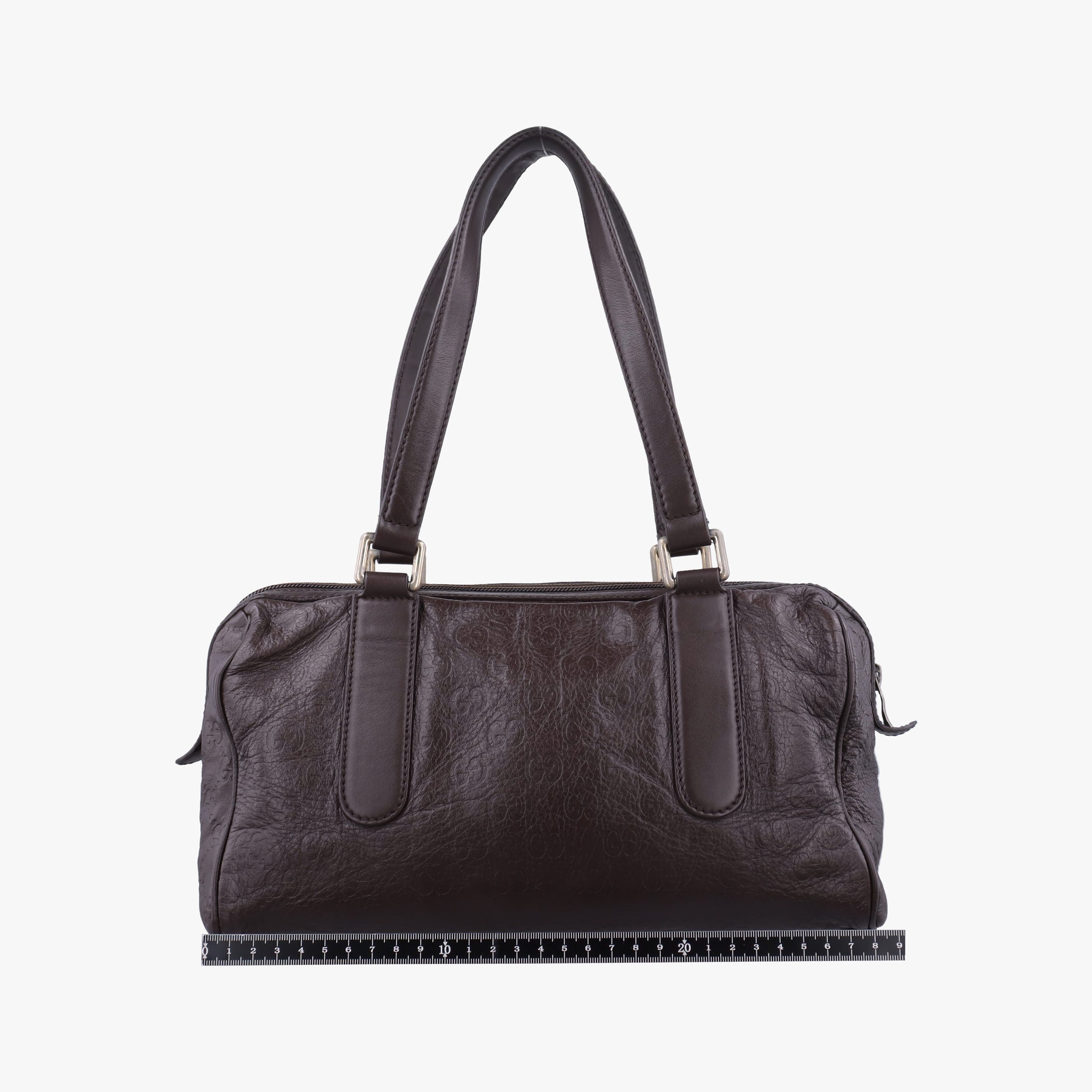 Secondhand Gucci GG Guccissima Boston Brown leather 257289 shoulderbag | stylenewstar