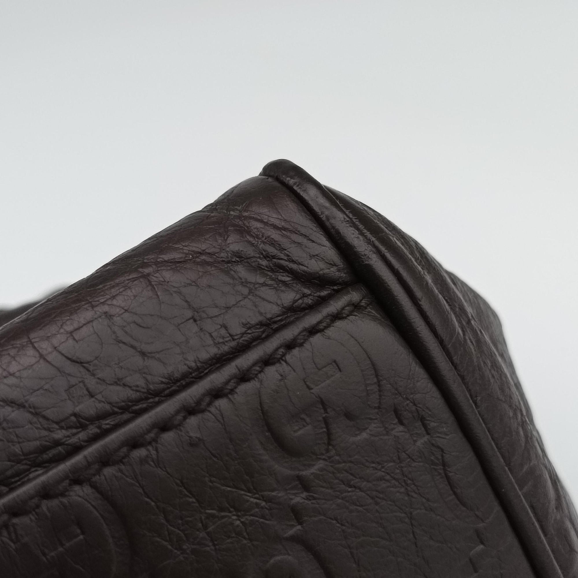 Secondhand Gucci GG Guccissima Boston Brown leather 257289 shoulderbag | stylenewstar