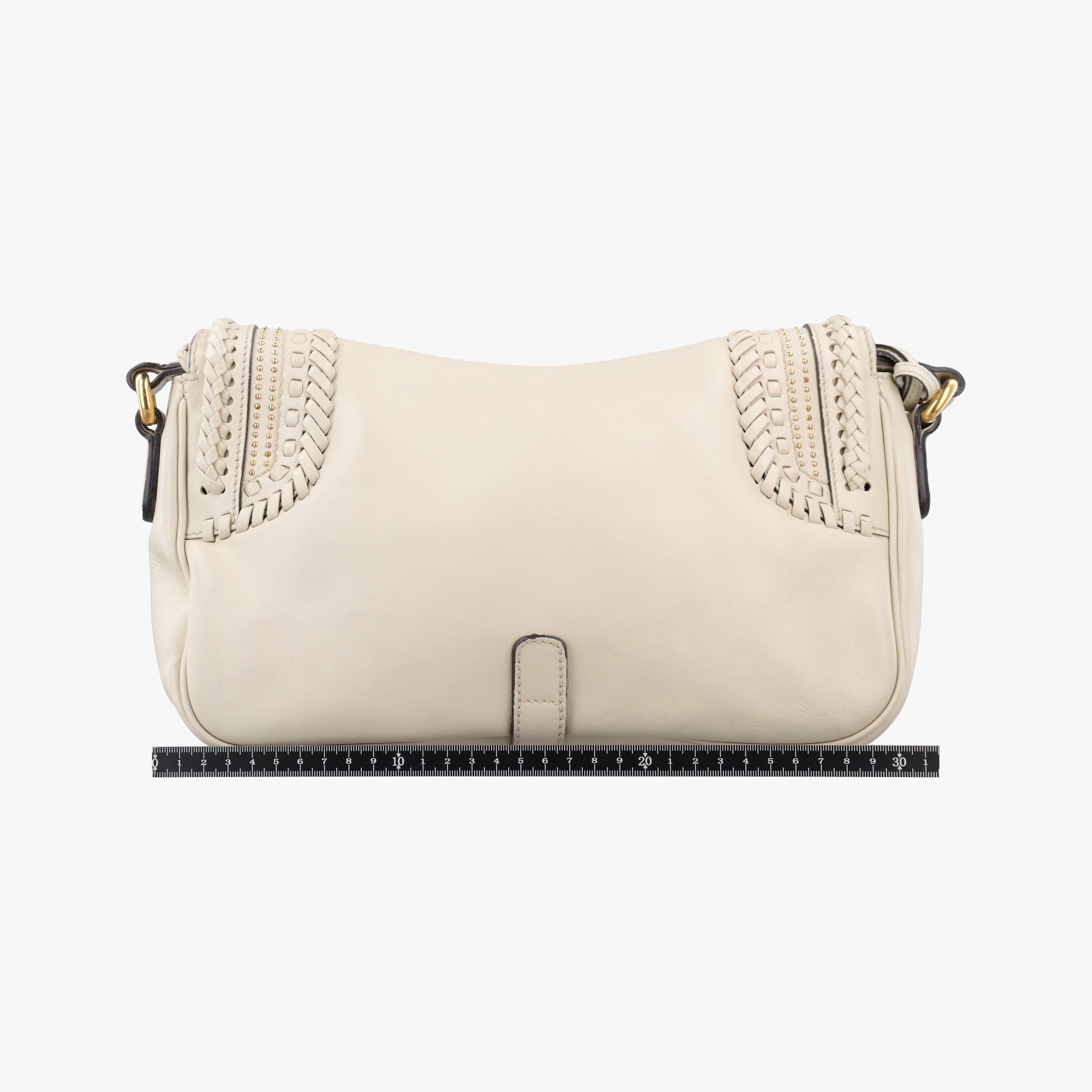 Pre-owned Gucci Tassel Handmade Medium Flap White Leather 263954 shoulderbag | stylenewstar