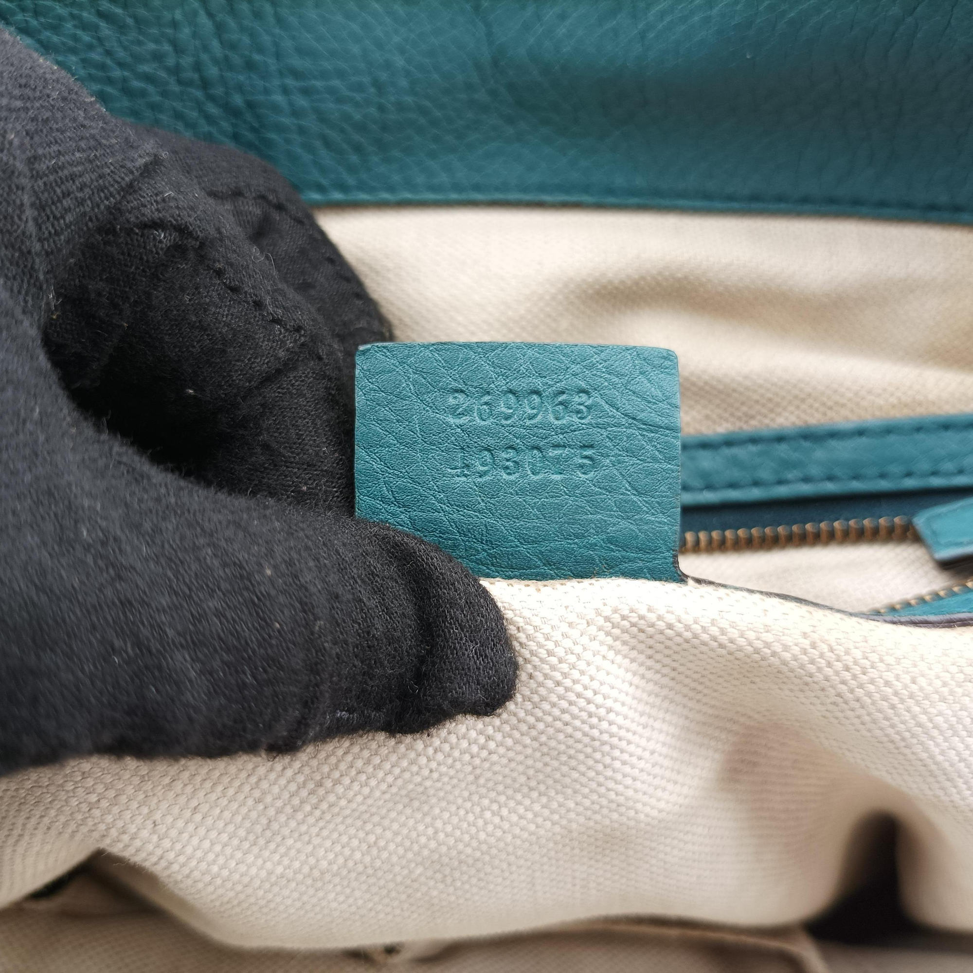 Pre-owned Gucci Ride Teal Leather 269963 shoulderbag | stylenewstar