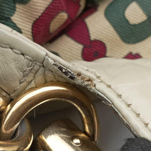 Pre-owned Gucci Bamboo White Leather 169976 shoulderbag | stylenewstar