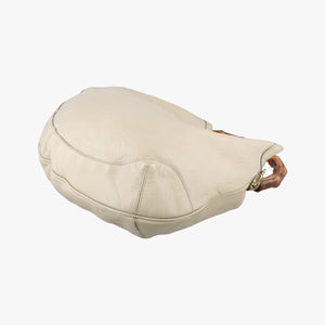 Pre-owned Gucci Bamboo White Leather 169976 shoulderbag | stylenewstar
