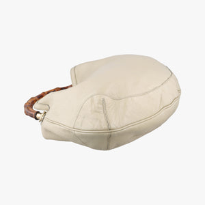Pre-owned Gucci Bamboo White Leather 169976 shoulderbag | stylenewstar