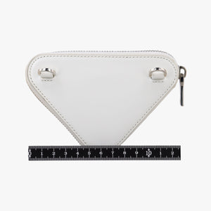 Vintage Prada Triangle Chain Pouch White Leather  shoulderbag | stylenewstar