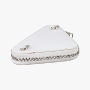 Vintage Prada Triangle Chain Pouch White Leather  shoulderbag | stylenewstar