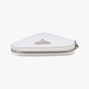 Vintage Prada Triangle Chain Pouch White Leather  shoulderbag | stylenewstar