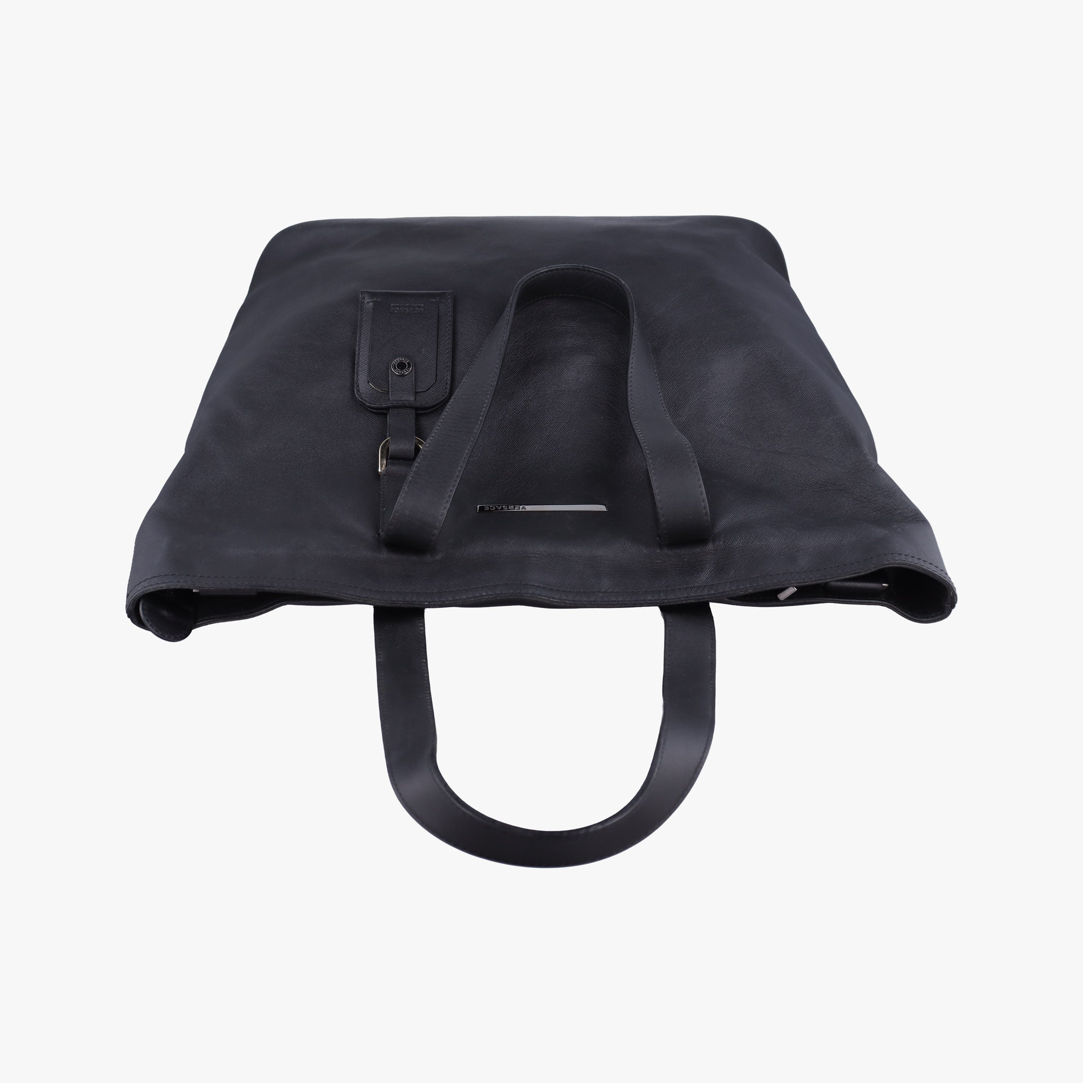 Pre-owned VERSACE Tote Black Leather  handbag | stylenewstar