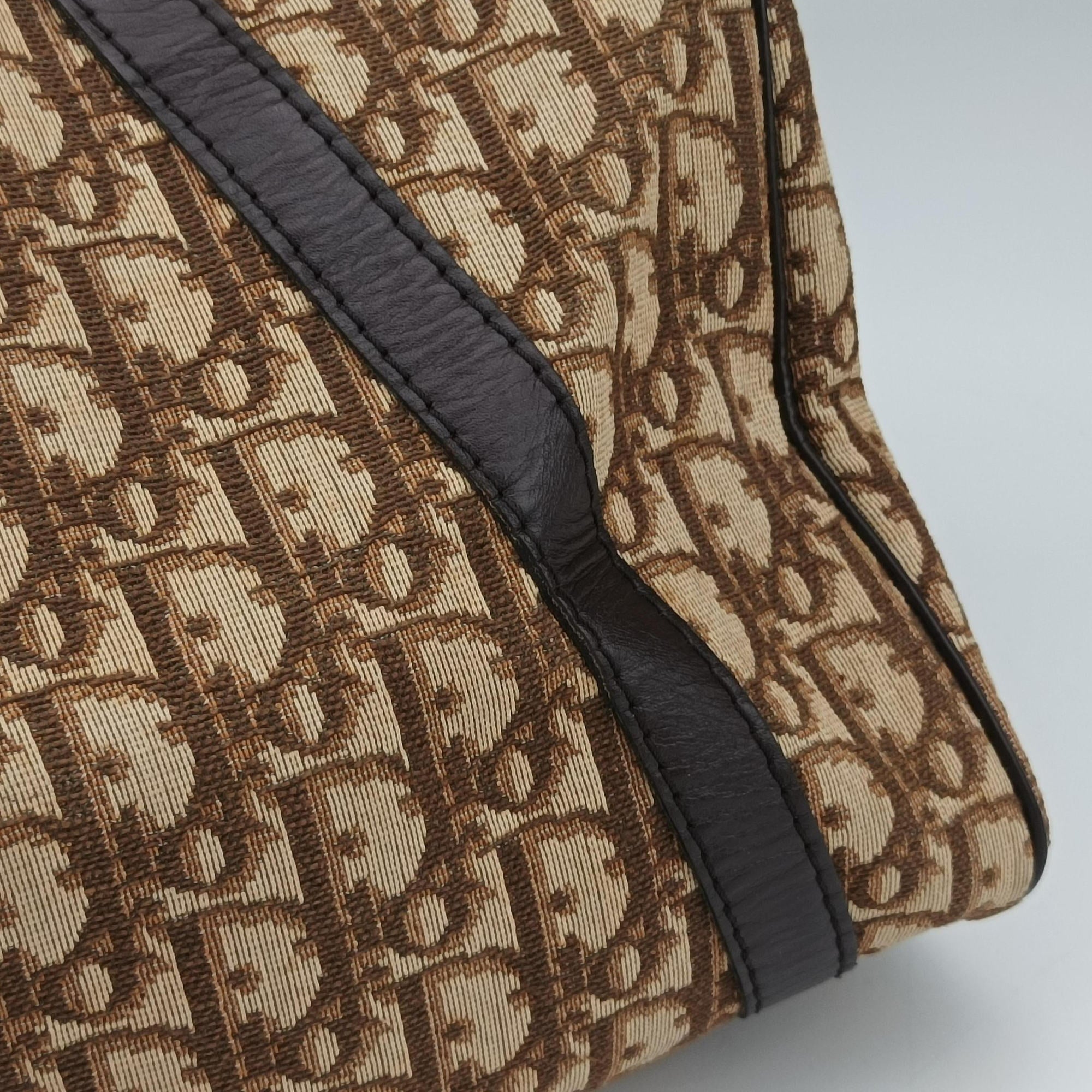 Pre-owned Christian Dior Trotter Brown Canvas×Leather  handbag | stylenewstar