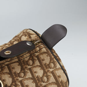 Pre-owned Christian Dior Trotter Brown Canvas×Leather  handbag | stylenewstar