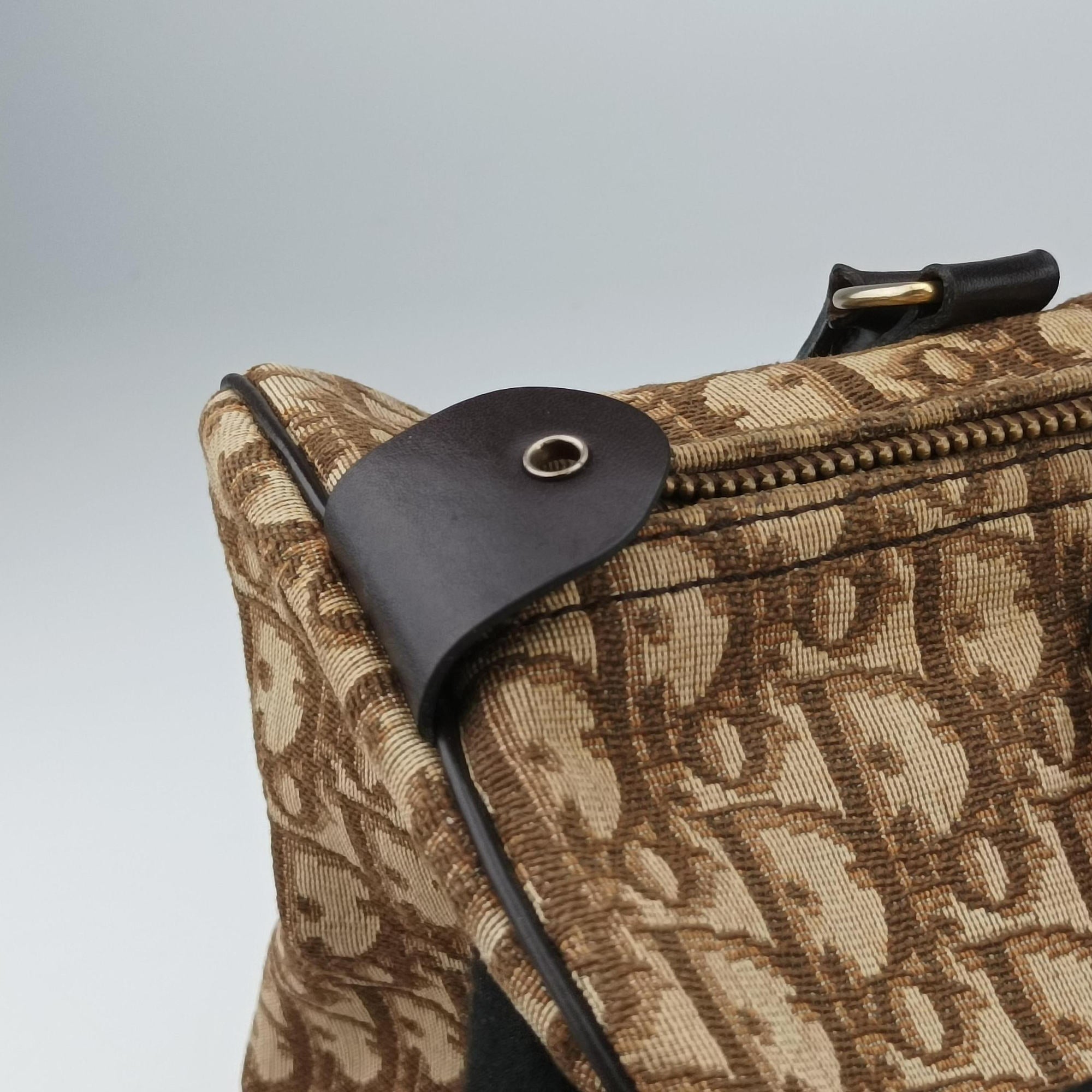 Pre-owned Christian Dior Trotter Brown Canvas×Leather  handbag | stylenewstar
