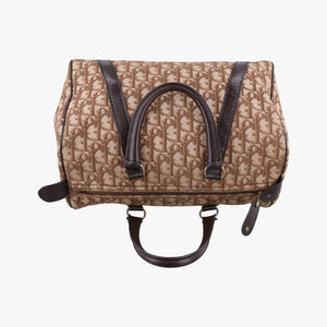 Pre-owned Christian Dior Trotter Brown Canvas×Leather  handbag | stylenewstar