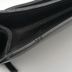 Pre-owned VERSACE Embossed Logo Top Handle Messenger Black Leather  shoulderbag | stylenewstar