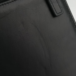 Pre-owned VERSACE Embossed Logo Top Handle Messenger Black Leather  shoulderbag | stylenewstar