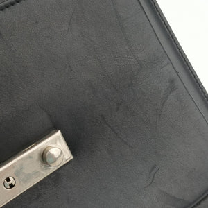 Pre-owned VERSACE Embossed Logo Top Handle Messenger Black Leather  shoulderbag | stylenewstar