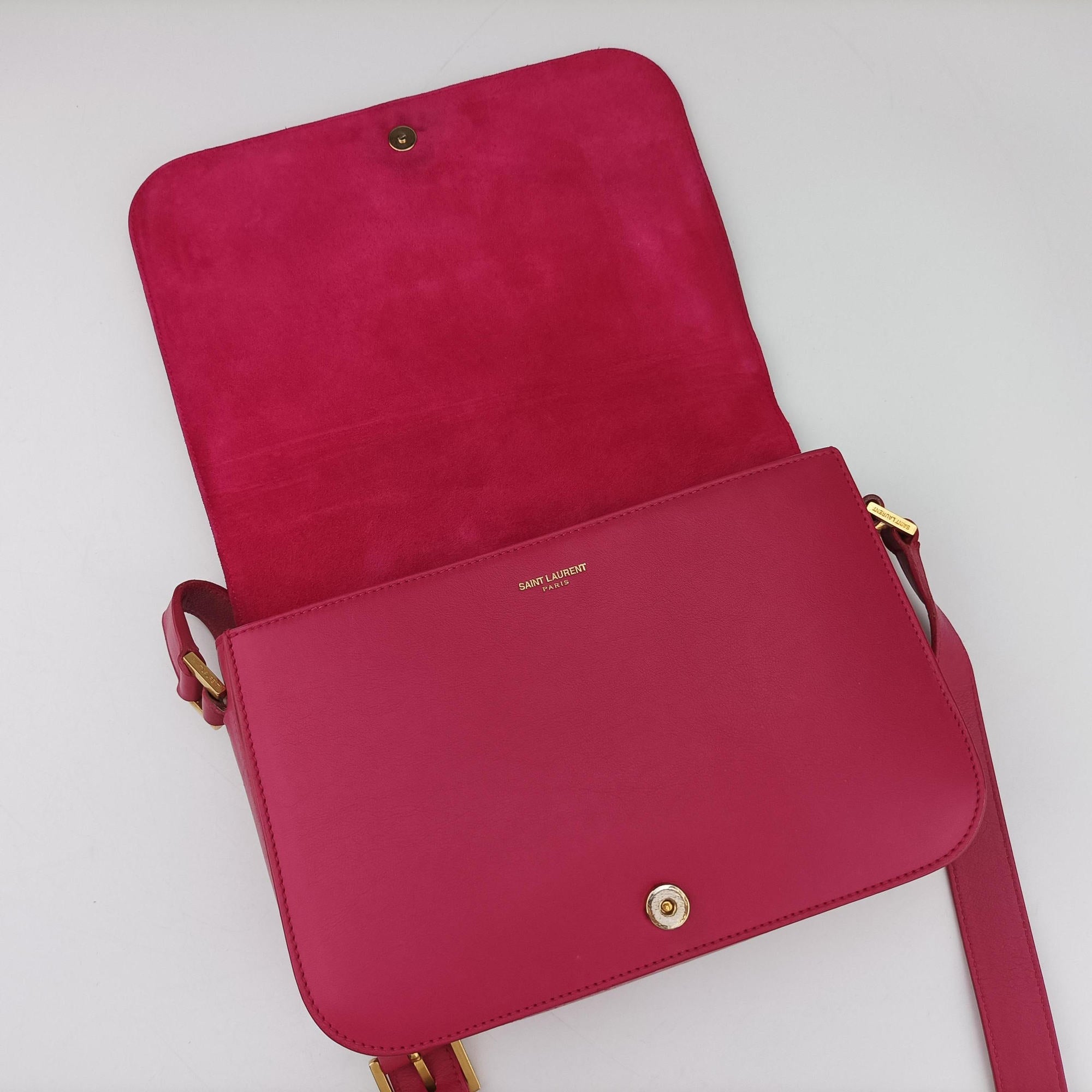 Pre-owned Yves Saint Laurent Y Ligne Rose Leather 311214 shoulderbag | stylenewstar